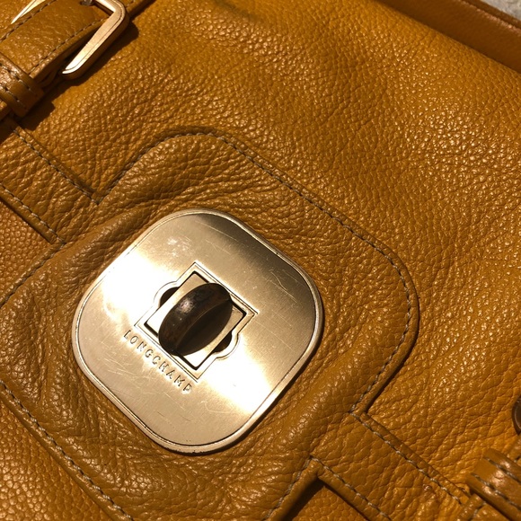 Longchamp Yellow Leather Satchel - Picture 6 of 7
